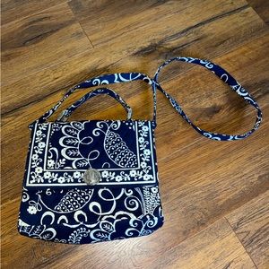 Dark blue paisley Vera Bradley crossbody purse